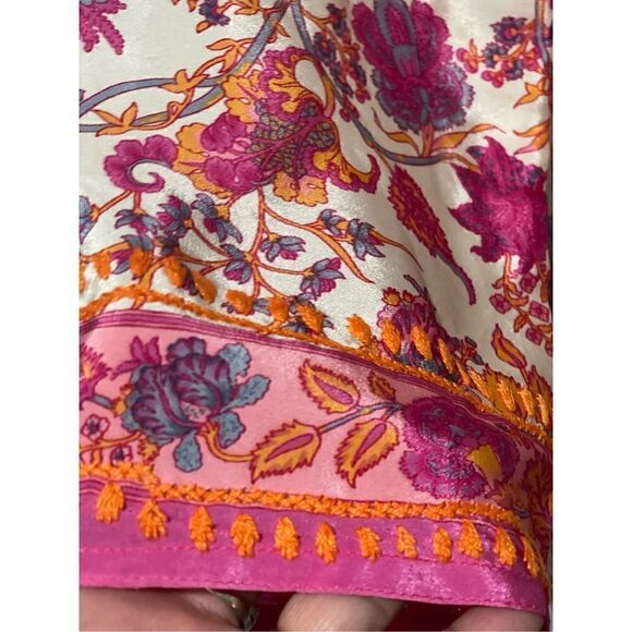 Gretchen Scott boho floral Embroidered tunic top 3/4 sleeve S - Picture 3 of 8